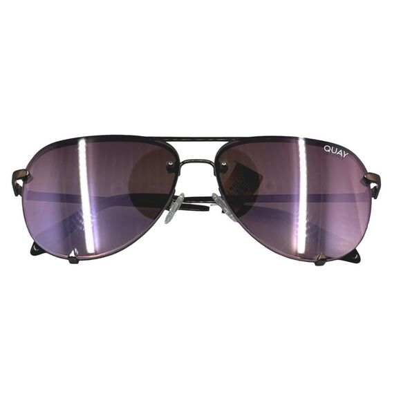 QUAY Australia High Key Mini Rimless Sunglasses - Bronze / Pink / Brown Fade - Picture 6 of 7
